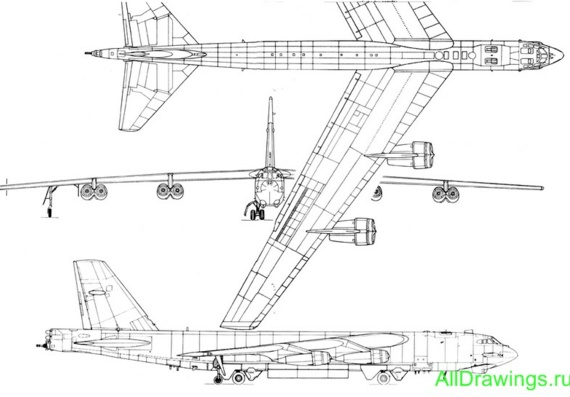 Boeing B-52 Stratofortress aircraft drawings (figures)
